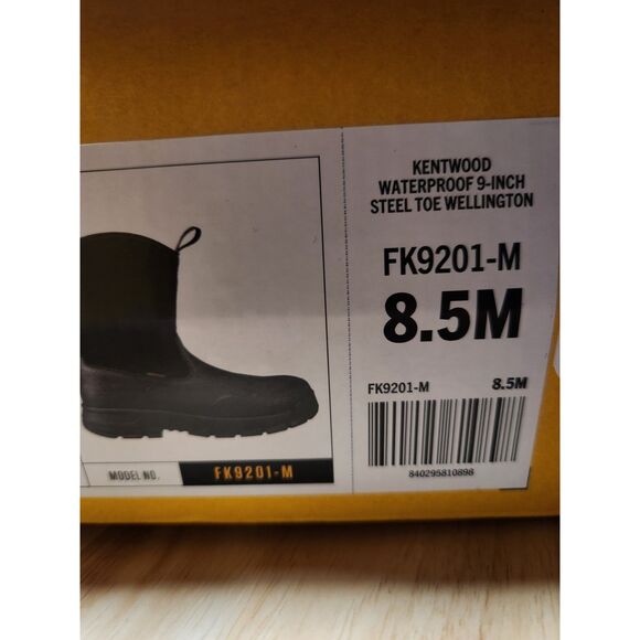 Carhartt Kentwood Steel Toe Work Boots – Men’s 8.5 Black Waterproof Wellington - Picture 4 of 14